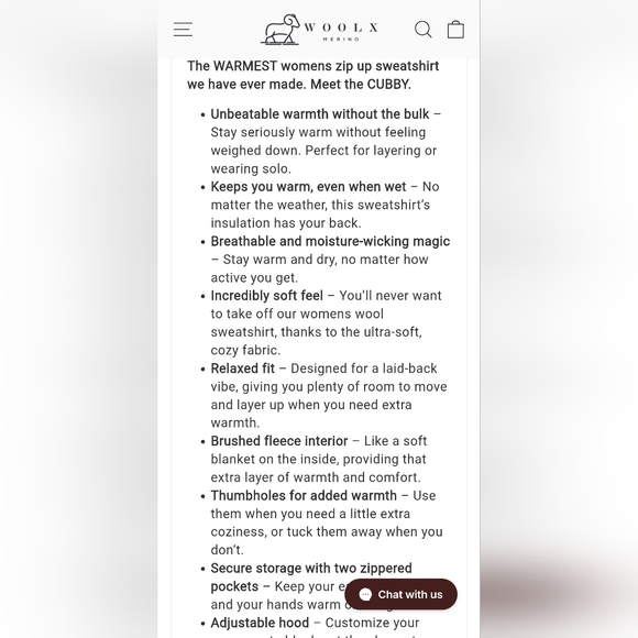 NWOT WOOLX Cubby Merino Hooded Sweatshirt Brown M - Picture 11 of 14